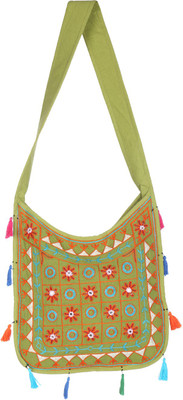 

Rajrang Women Casual Green Cotton Sling Bag