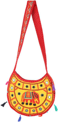 

Rajrang Women Casual Yellow Cotton Sling Bag