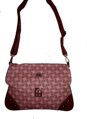 

Surmount Girls Casual Pink Leatherette Sling Bag