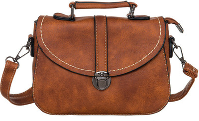 

Peaubella Girls Casual Tan Leatherette Sling Bag