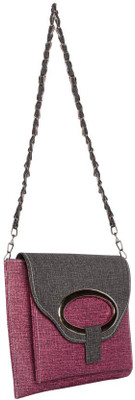 

MOOI-ZAK Women Evening/Party Purple, Black PU Sling Bag, Black;purple