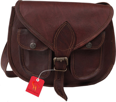 

Pranjals House Girls Casual Brown Genuine Leather Shoulder Bag
