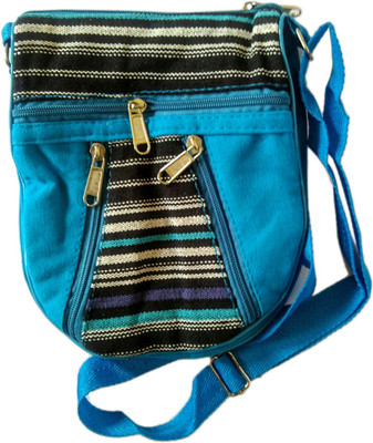 

Pitaaraa Women Casual Blue Cotton Sling Bag