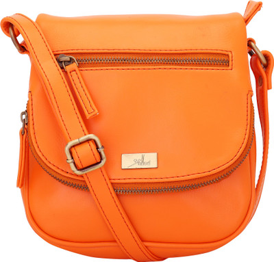 

Yelloe Women Orange PU Sling Bag