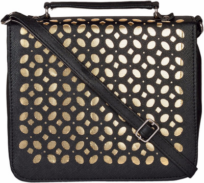 

Cuddle Women Casual Black PU Sling Bag