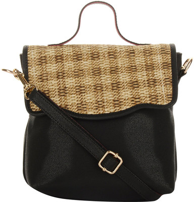 

Vdesi Girls Casual Blue, Beige Jute, PU Sling Bag, Beige;blue