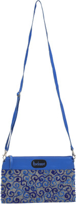

Anekaant Women Casual Blue Cotton, PU Sling Bag