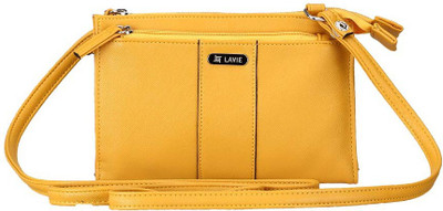 

Lavie Women Casual Yellow Leatherette Sling Bag