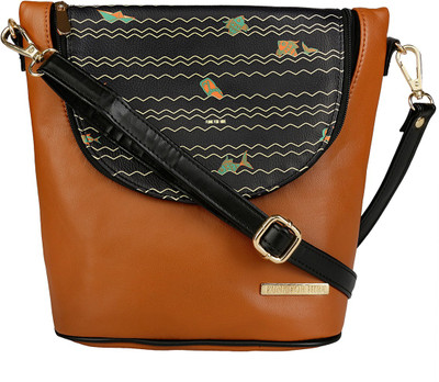 

FUNK FOR HIRE Women Casual Black Leatherette Sling Bag
