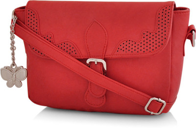 

Butterflies Women Casual Red PU Sling Bag