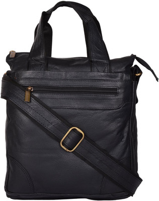 

Blu Whale Men & Women Casual Black Genuine Leather Sling Bag