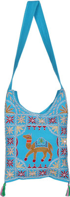 

Rajrang Women Casual Blue Cotton Sling Bag