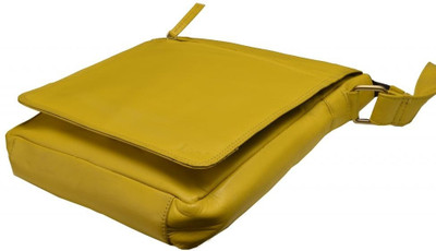 

LEAF Men & Women Casual Yellow Genuine Leather Sling Bag