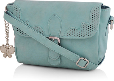 

Butterflies Women Casual Blue PU Sling Bag