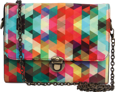 

Zoe Makhoa Women Evening/Party Multicolor Silk Sling Bag
