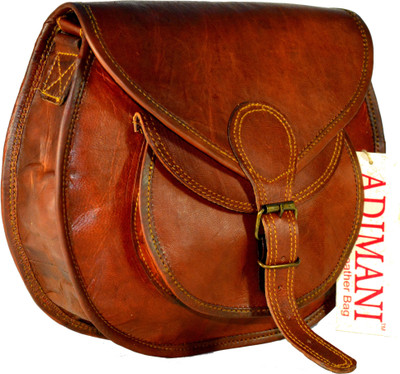 

Adimani Women Casual Brown Genuine Leather Sling Bag