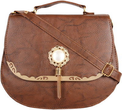 

Ayeshu Women Casual Brown PU Sling Bag