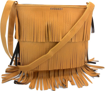 

Evookey Girls Casual Yellow PU Sling Bag