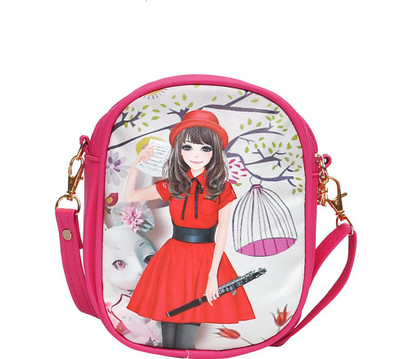 

Hawai Women Casual Pink, Red PU Sling Bag