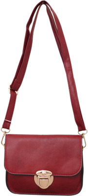 

Heels & Handles Women Casual Maroon Leatherette Sling Bag