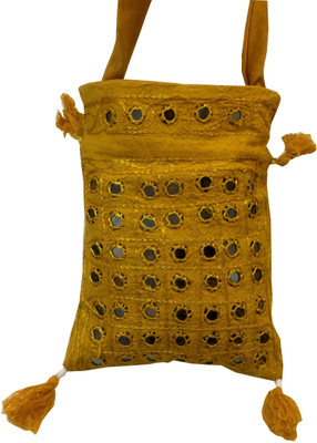 Minky's Decor Girls Casual Yellow Cotton Sling Bag