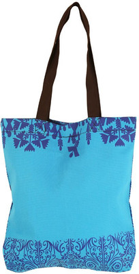 

Bag Factory Girls Casual Blue Canvas Tote