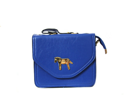 

Colors Inc Women Casual Blue Leatherette Sling Bag