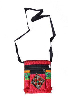 

KAJCI Women Casual Red Cotton Sling Bag