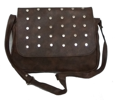 

Craveforit Girls Casual Brown PU Sling Bag