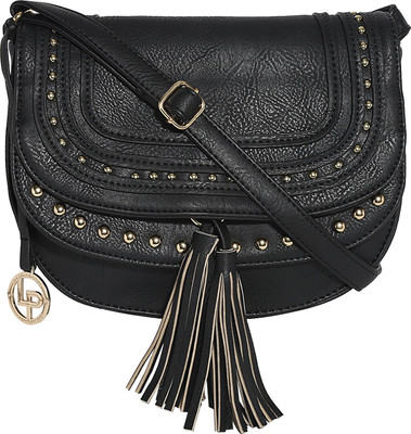 

Lino Perros Women Casual Black Leatherette Sling Bag