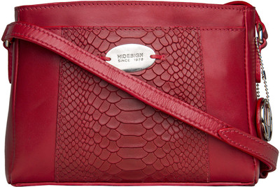 

Hidesign Women Formal Red Genuine Leather Sling Bag