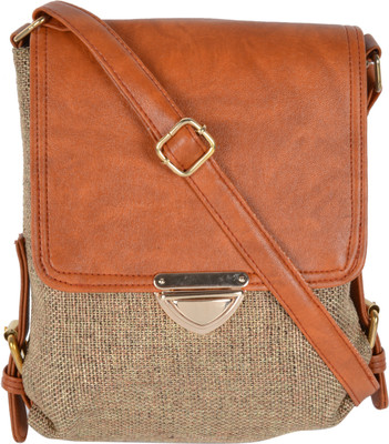 

Kleio Women Casual Tan Jute Sling Bag