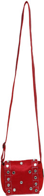 

Anekaant Women Casual Red Canvas, PU Sling Bag