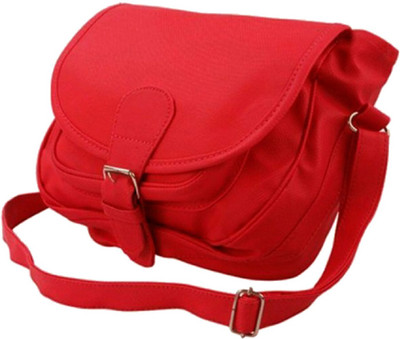 

Feel sixteen Girls Casual Red Leatherette Sling Bag