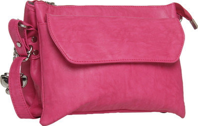 

Butterflies Women Casual Pink PU Sling Bag