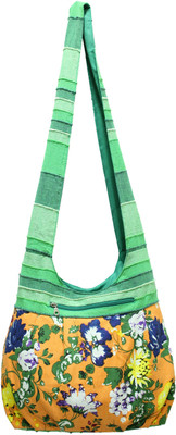 

Anekaant Women Casual Green Canvas, Cotton Sling Bag