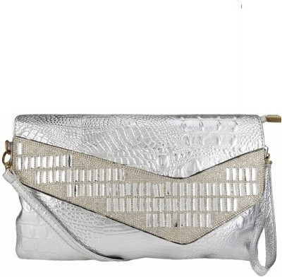 

Liza Women Casual Silver PU Sling Bag