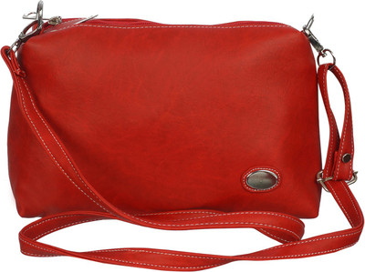 

Leather Land Women Casual Red Leatherette Sling Bag