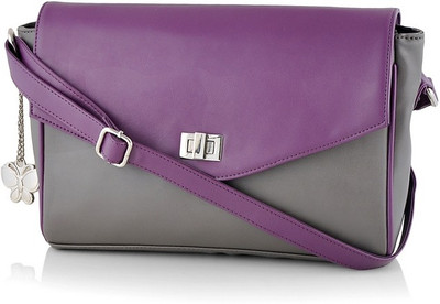 

Butterflies Women Casual Grey, Purple PU Sling Bag