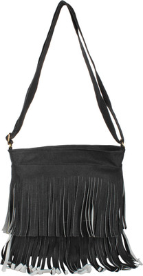 

Ayeshu Women Casual Black PU Sling Bag