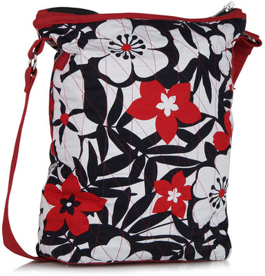 

Home Heart Girls Casual Red Cotton Sling Bag