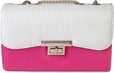 

Kleio Women Evening/Party Pink PU Sling Bag