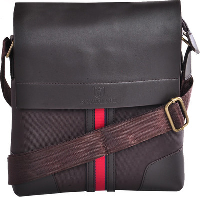 

LeCobbs Men Brown Leatherette Sling Bag