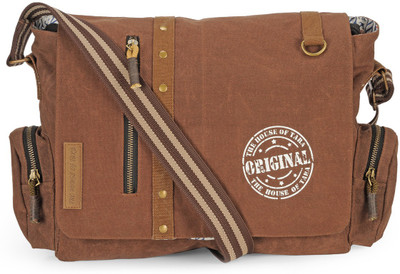 

The House of Tara Men & Women Casual Brown Canvas Messenger Bag