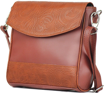 

AFRE Women Casual Brown PU Sling Bag