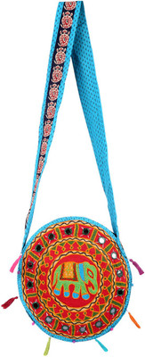 

Rajrang Women Casual Red, Green Cotton Sling Bag, Green;red