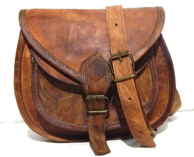 

Pranjals House Girls Casual Brown Genuine Leather Sling Bag