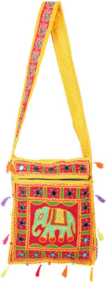 

Rajrang Women Casual Red, Green Cotton Sling Bag, Green;red