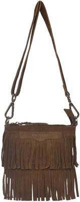

Justanned Women Casual Tan Genuine Leather Sling Bag
