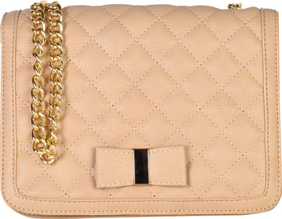 

Chemistry Women Evening/Party Beige PU Sling Bag